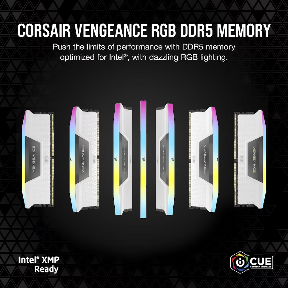 MEMORIA RAM CORSAIR 2X32GB D5-5200 VRGB WHITE - Image 2